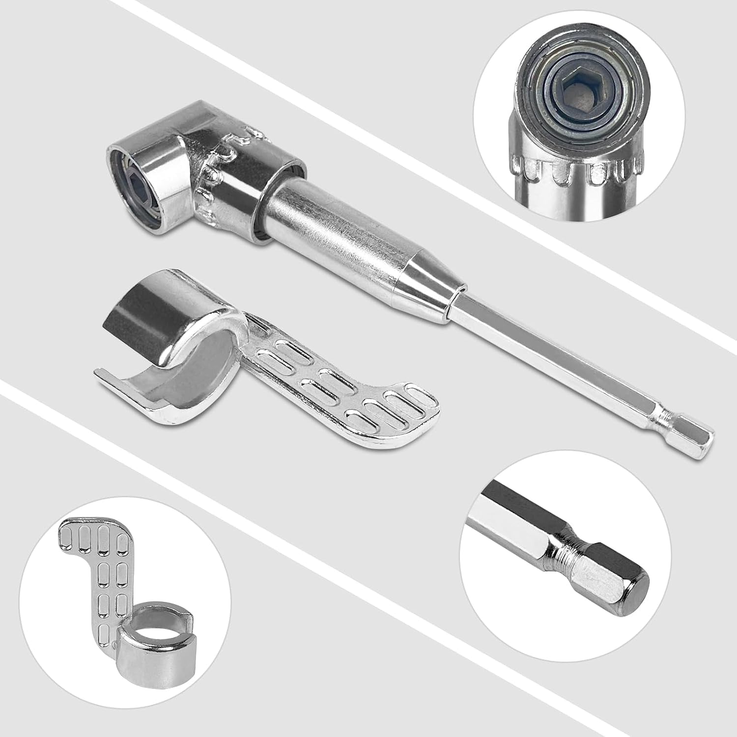 3-In-1 Right Angle Drill Attachment Kit for Tight-Space Drilling
